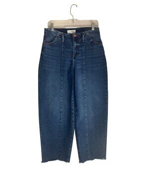 Risen 9/29 High-Waisted Wide Leg Barrel Jeans Relaxed Baggy Slouchy Fit Raw Hem